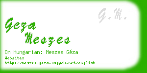 geza meszes business card